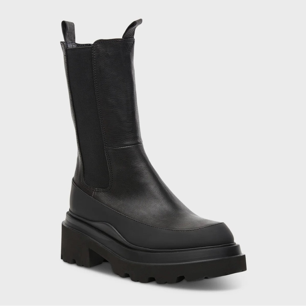 Lita by Ciara Chelsea Black Leather Boot Made in Italy 39